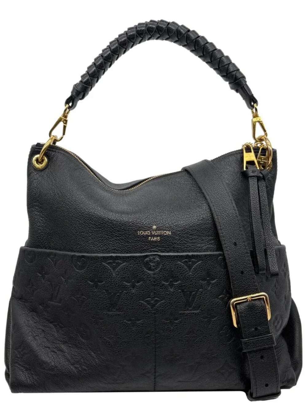 Louis Vuitton Maida Monogram Empreinte Leather Hobo Shoulder Bag Black